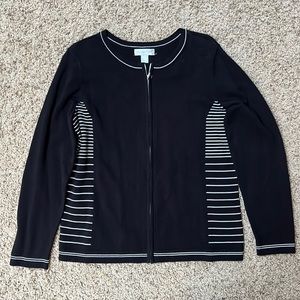 Zip jacket, Christopher & Banks, size large, cotton knit, excellent condition.
